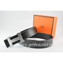 Replica Hermes Reversible Belt Black/Black Togo Calfskin With 18k Silver H Buckle QY00111