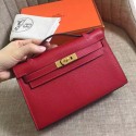 Replica Hermes Rouge Vif Epsom Kelly Pochette Handmade Bag QY01207