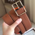 Replica High Quality Hermes Brown Saddle 38MM Reversible Belt QY02188