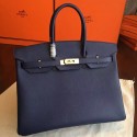 Replica High Quality Hermes Sapphire Epsom Birkin 35cm Handmade Bag QY00712