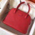Replica Hot Hermes Red Clemence Bolide 27cm Handmade Bag QY00384