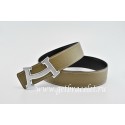 Replica Luxury Hermes Reversible Belt Gray/Black Fashion H Togo Calfskin With 18k Silver Buckle QY00820