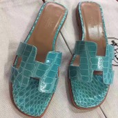 AAA Hermes Lagon Crocodile Oran Sandals QY01235