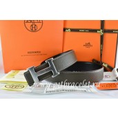 AAA Hermes Reversible Belt Brown/Black Togo Calfskin With 18k Drawbench Silver H Buckle QY02329