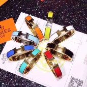 AAA Imitation Hermes Clic Clac H Enamel Bracelet With Gold/Silver/Pink Gold MM QY02300