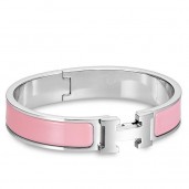 Best 1:1 Hermes Pink Enamel Clic H PM Bracelet QY01509