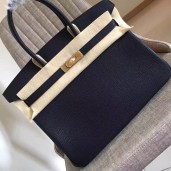 Best Hermes Black Clemence Birkin 35cm Handmade Bag QY01162