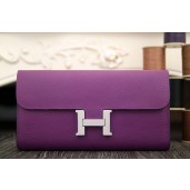 Cheap Hermes Constance Wallet In Purple Epsom Leather QY00356