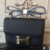 Cheap Knockoff Hermes Black Constance MM 24cm Epsom Leather Bag QY00314