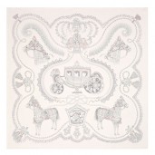 Copy AAAAA Hermes Creme Paperoles Silk Twill Scarf QY01150
