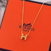 Copy Hermes “H” Necklace Yellow Gold QY01288