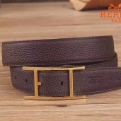 Copy Hermes Quentin 32 MM Chocolate Reversible Belt QY00451