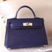 Copy Hermes Sapphire Epsom Kelly Mini II 20cm Handmade Bag QY00925