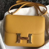 Fake 1:1 Hermes Mini Constance 18cm Jaune Epsom Bag QY02295