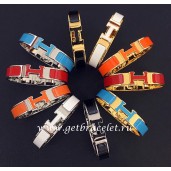 Fake Hermes Clic Clac H Enamel Bracelet With Lacquered Palladium Plated Hardware PM QY01954