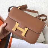 Fake Hermes Epsom Constance 24cm Brown Handmade Bag QY00852