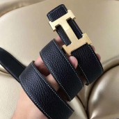 Fake Hermes H Belt Buckle &amp; Black Clemence 32 MM Strap QY01407