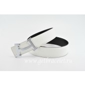 Fake Hermes Reversible Belt White/Black Fashion H Togo Calfskin With 18k Silver Buckle QY00774