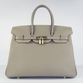 Fashion Imitation Hermes Birkin 30cm 35cm Bag In Grey Togo Leather QY02184