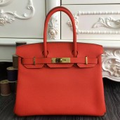 Hermes Birkin 30cm 35cm Bag In Orange Clemence Leather QY00535