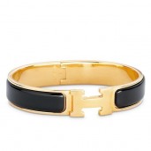 Hermes Black Enamel Clic H PM Bracelet QY00509