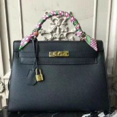 Hermes Black Epsom Kelly 32cm Sellier Bag QY01143