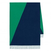 Hermes Casaque Stole In Green And Black Cashmere QY02014