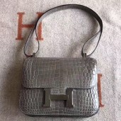 Hermes Constance 24cm Grey Porosus Crocodile QY00227