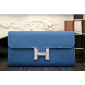 Hermes Constance Wallet In Jean Blue Epsom Leather QY00130