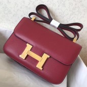 Hermes Epsom Constance 24cm Dark Red Handmade Bag QY00333