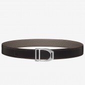 Hermes Etrier Buckle Belt &amp; Taupe Clemence 32 MM Strap QY00340