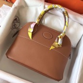 Hermes Gold Clemence Bolide 27cm Handmade Bag QY01941