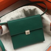 Hermes Green Clic 16 Wallet With Strap QY02157
