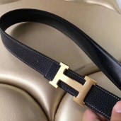 Hermes H Belt Buckle & Black Clemence 32 MM Strap QY02340