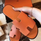 Hermes Izmir Sandals In Orange Epsom Leather QY01488