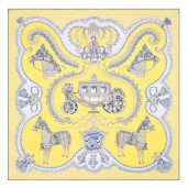 Hermes Jaune Paperoles Silk Twill Scarf QY01359