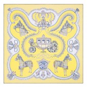 Hermes Jaune Paperoles Silk Twill Scarf QY01359