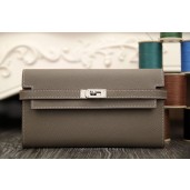 Hermes Kelly Longue Wallet In Etoupe Epsom Leather QY00781