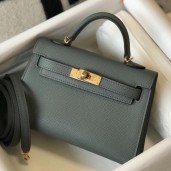 Hermes Kelly Mini II Handbag In Vert Amande Epsom Leather QY01029