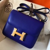 Hermes Mini Constance 18cm Epsom Blue Electric Bag QY02372