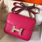 Hermes Mini Constance 18cm Rose Red Epsom Bag QY00096