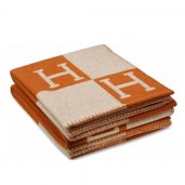 Hermes Orange Avalon Blanket QY00147