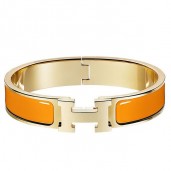 Hermes Orange Enamel Clic H PM Bracelet QY01548