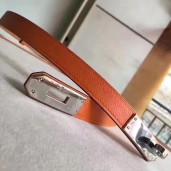 Hermes Orange Epsom Kelly Belt With Palladium Hardware QY01797