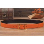 Hermes Quentin 32 MM Orange Reversible Belt QY00675