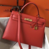 Hermes Red Epsom Kelly 32cm Sellier Handbag QY00095