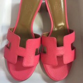 High Quality Hermes Rose Lipstick Epsom Oasis Sandals QY02071
