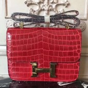 High Quality Replica Hermes Red Constance MM 24cm Crocodile Bag QY01667