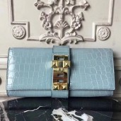 Hot Hermes Medor Clutch Bag In Ciel Crocodile Leather QY02322