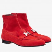 Imitation Hermes Red Saint Honore Ankle Boots QY02370